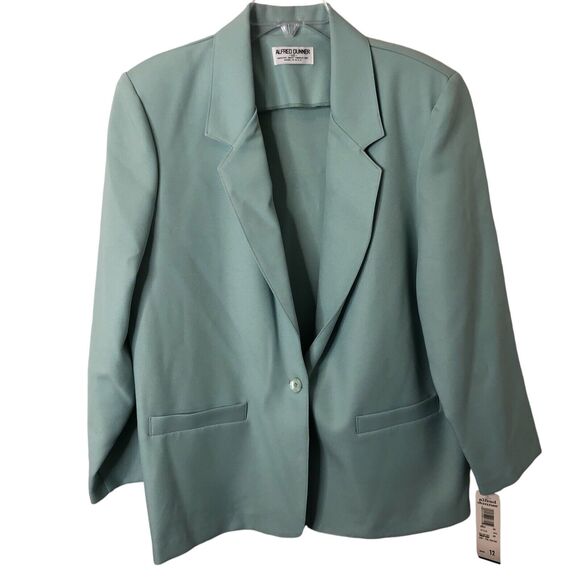 Alfred Dunner NWT Women's One Button Blazer Jacket in Seafoam Size 12 - Picture 1 of 6